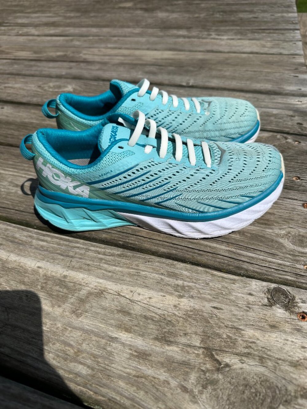 Hoka Arahi 4 Running Shoes Womens Size 8.5 D Blue Sneakers Tennis Shoes Wide - Picture 6 of 11